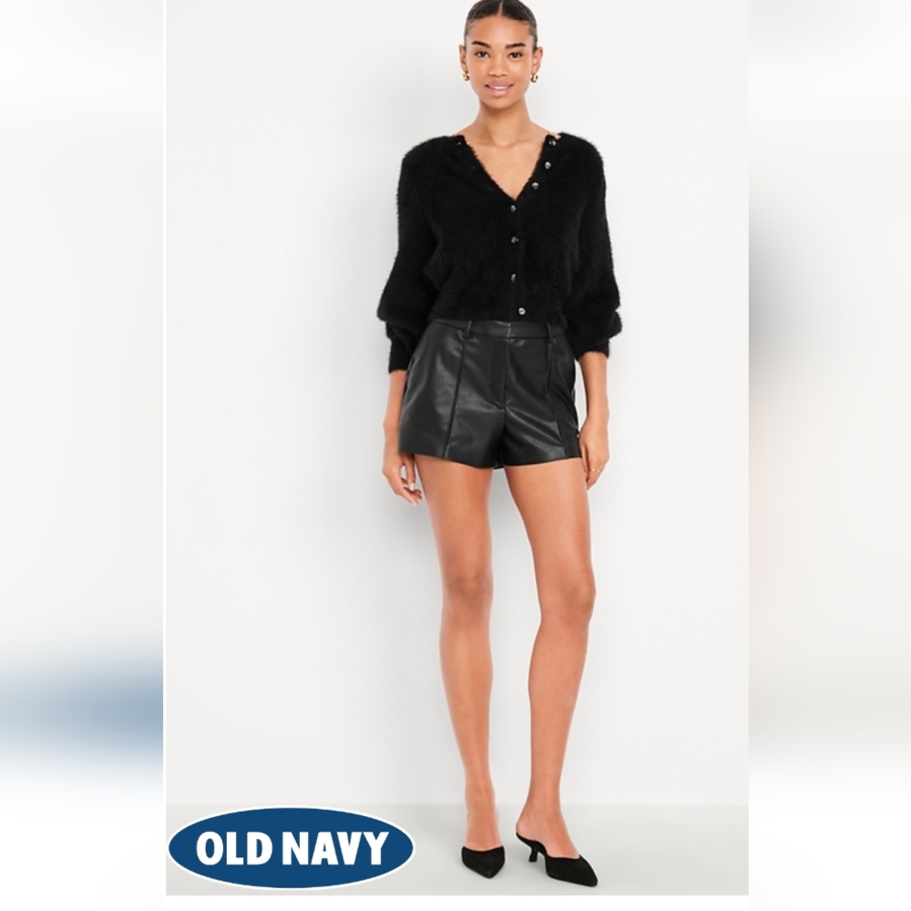 Faux leather shorts